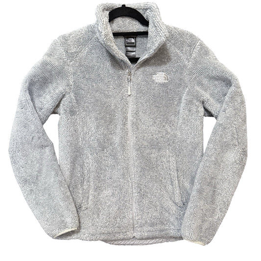 The North Face Osito Jacket Womens Sz Small Gray Fuzzy High Pile Fleece Full Zip