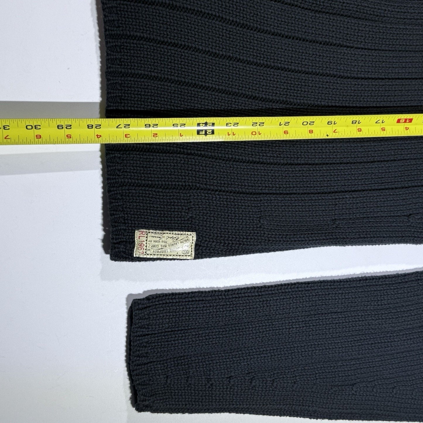 Ralph Lauren Polo Jeans Co Ribbed Mock Neck Sweater XL Black 100% Cotton VTG