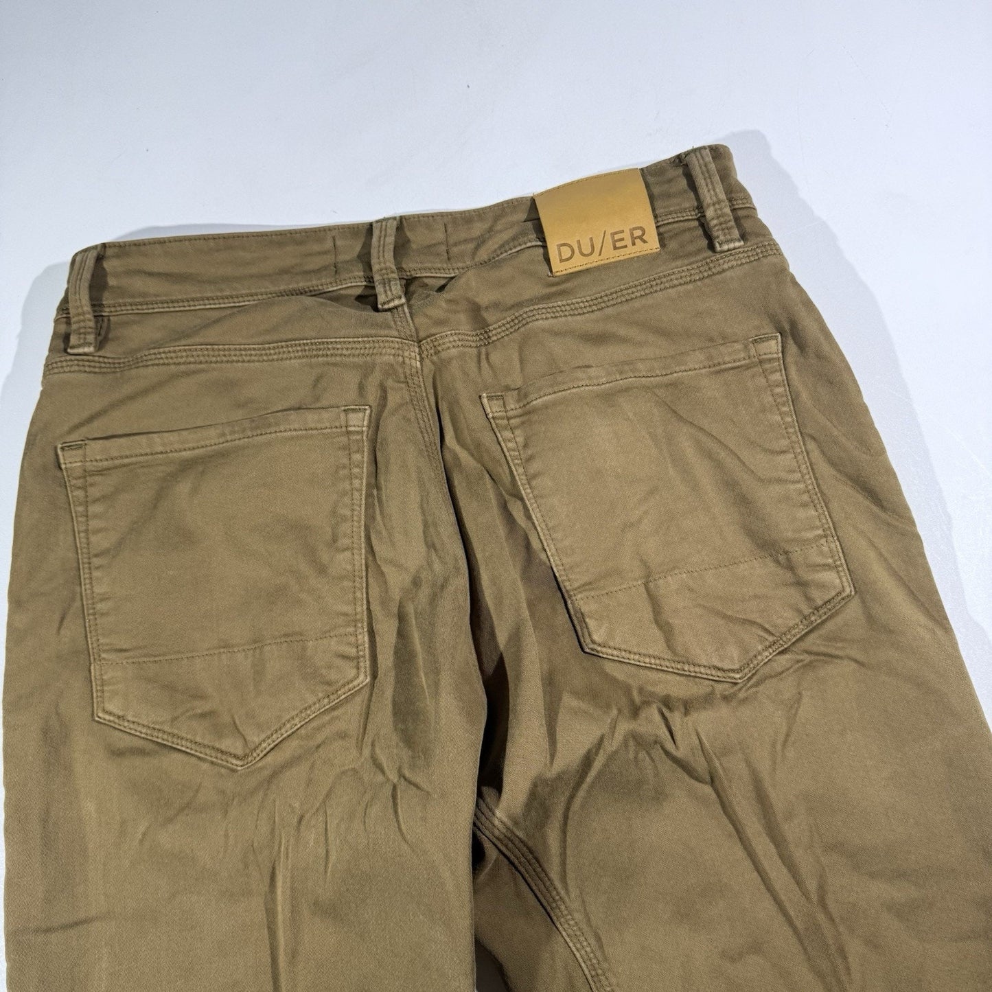 Duer DU/ER N2X Pants Men's 30x32 Brown Performance Denim Relaxed Fit Khakis