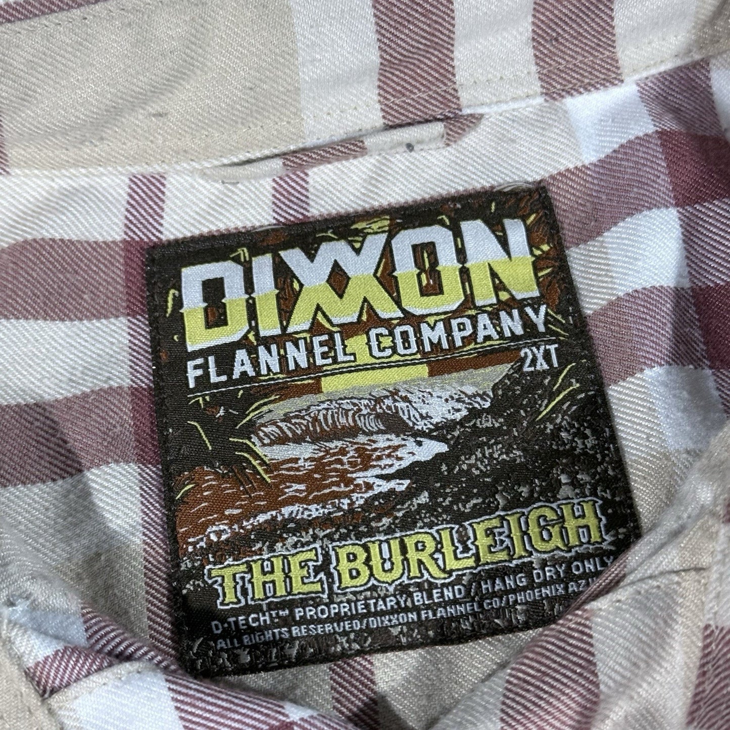 Dixxon The Burleigh Flannel Sleeveless Cut Off Shirt Men’s 2XT Beige Plaid Dtech