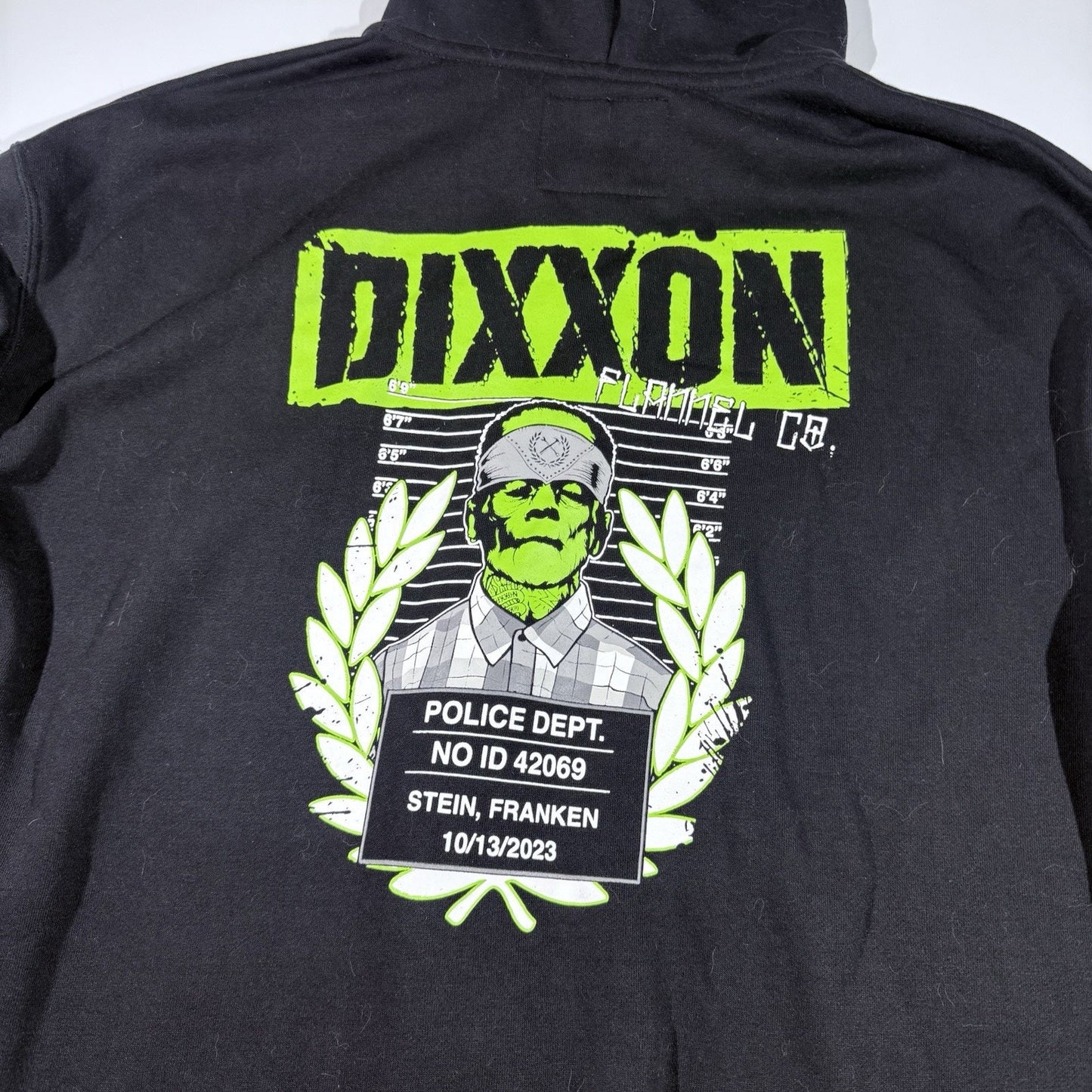 Dixxon Hoodie XL Deadly Quality Zip Up Frankenstein Graphic Black Sweatshirt