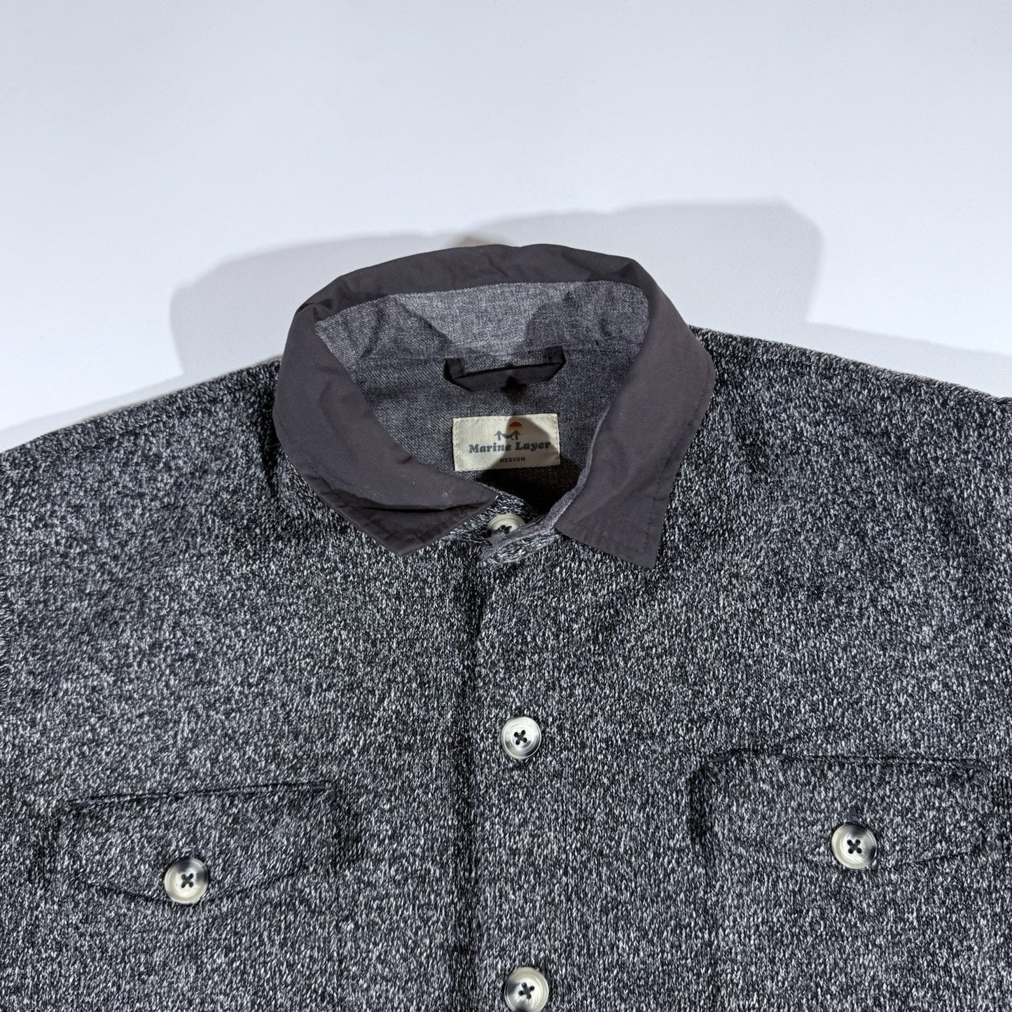 Marine Layer Fleece Lined Men’s Rainier Shacket Jacket Medium Gray