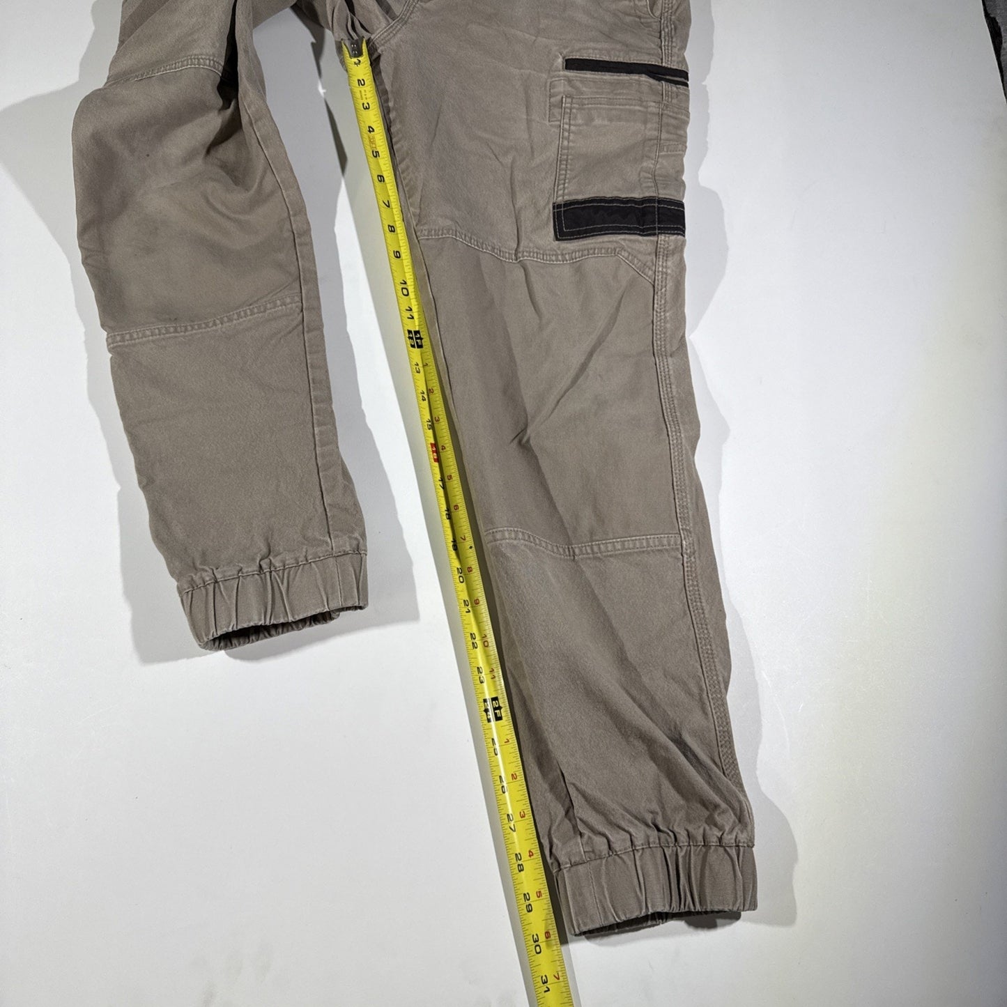 FXD Men's Cargo Tan Beige Work Pants WP4 34x30 Tradie Elastic Cuff Pockets
