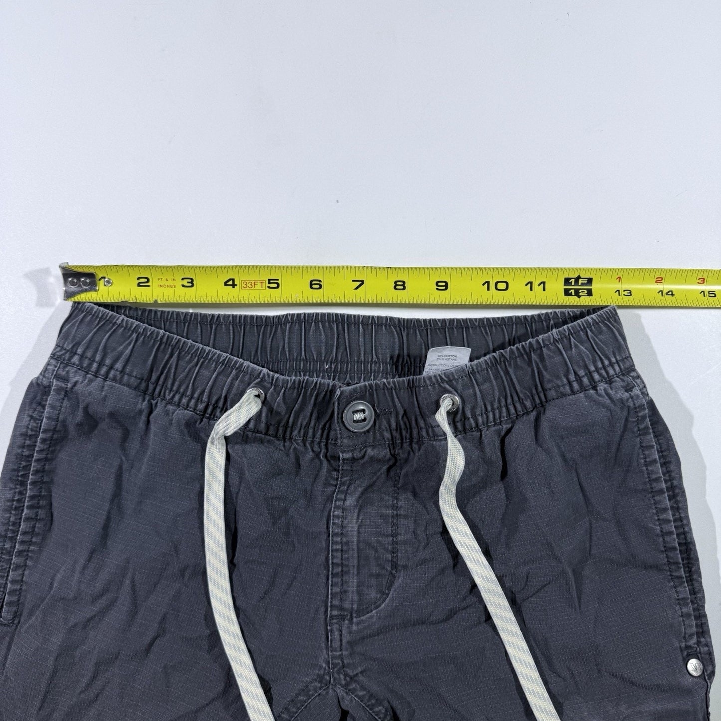 Vuori Pants Mens Small Gray Ripstop Climber Hike Outdoor Stretch Zip Pocket V412