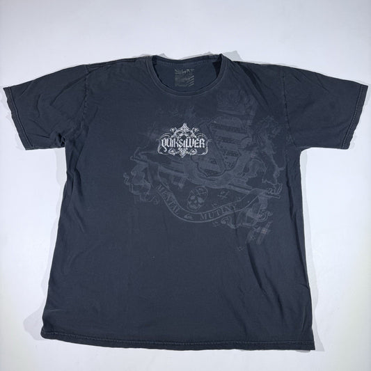 Vintage Y2K Quicksilver Spellout Shirt Size XLarge Black Skate Surf VTG