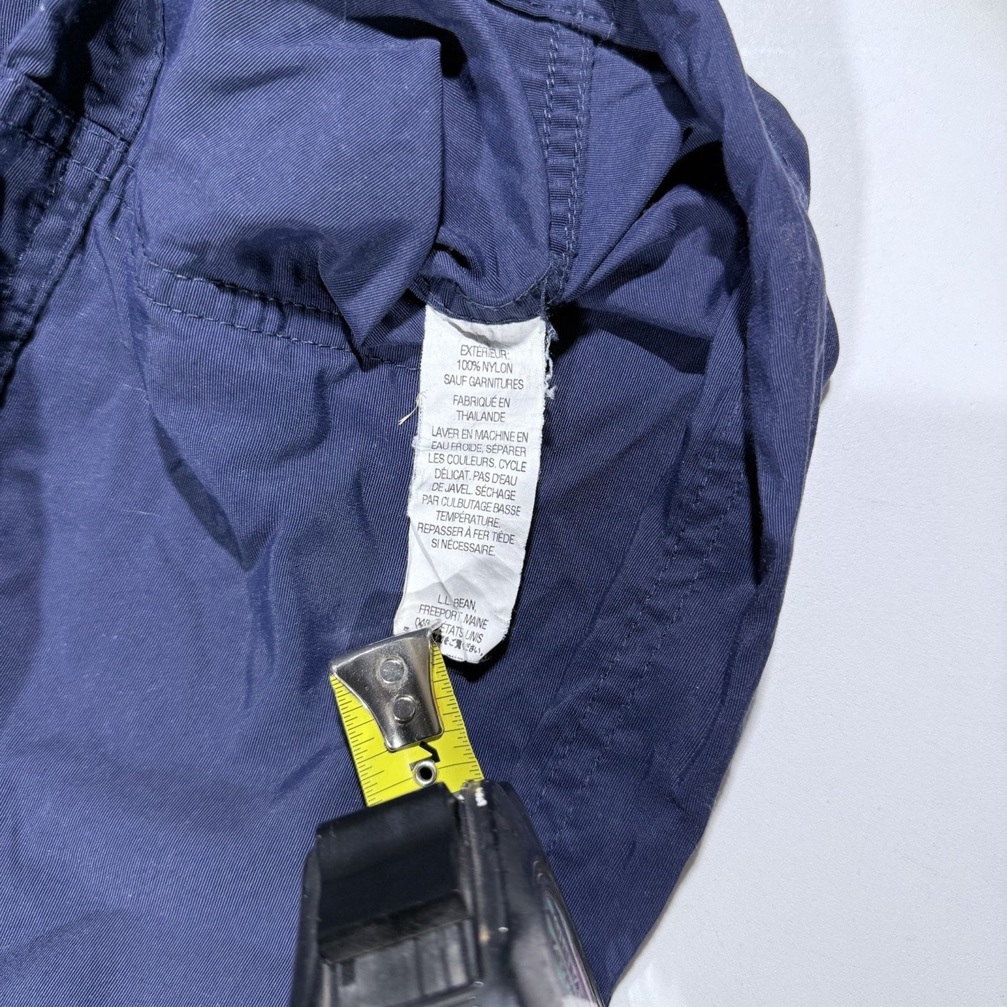 L.L.Bean Stowaway Anorak Windbreaker Jacket Blue Hooded Pullover Men’s L