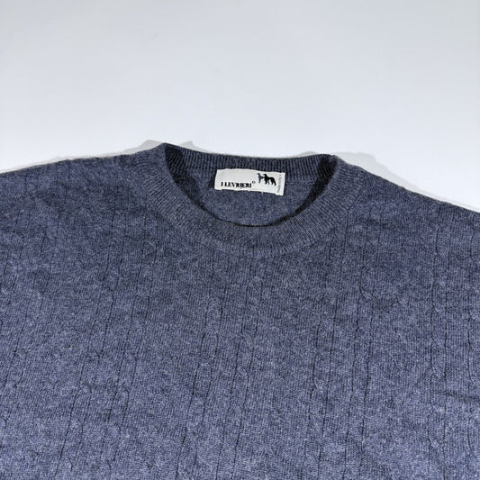 I Levrieri Cashmere Silk Sweater Mens Medium Made in Italy Cable Knit Light