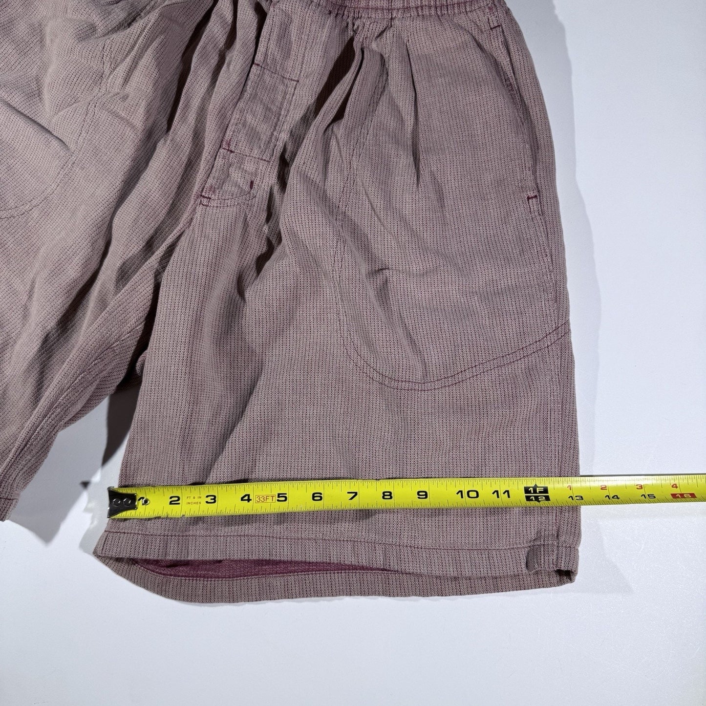 Vintage Patagonia Men’s Large Waffle Weave Cotton Shorts USA Made Mauve Red