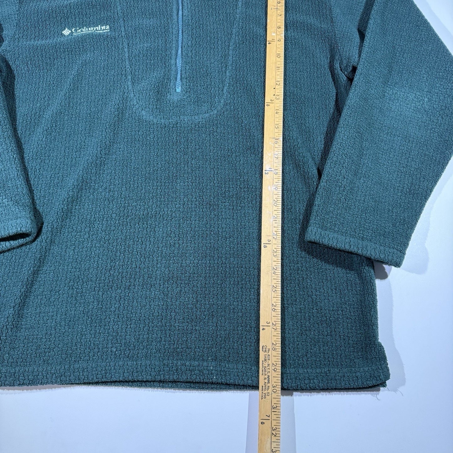 Columbia Titanium Fleece Pullover Unisex L Green Vintage 1/2 Zip Made Taiwan
