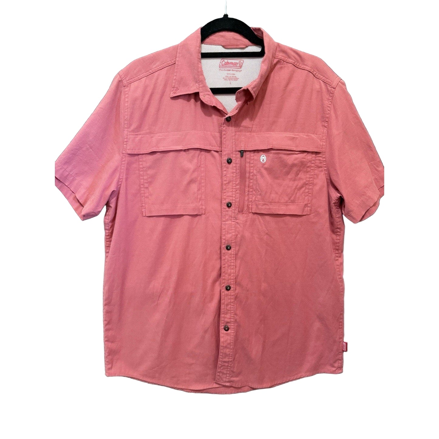 Coleman Shirt Men's size L Coral Vented Camping Fishing Outdoor Hiking shirt red