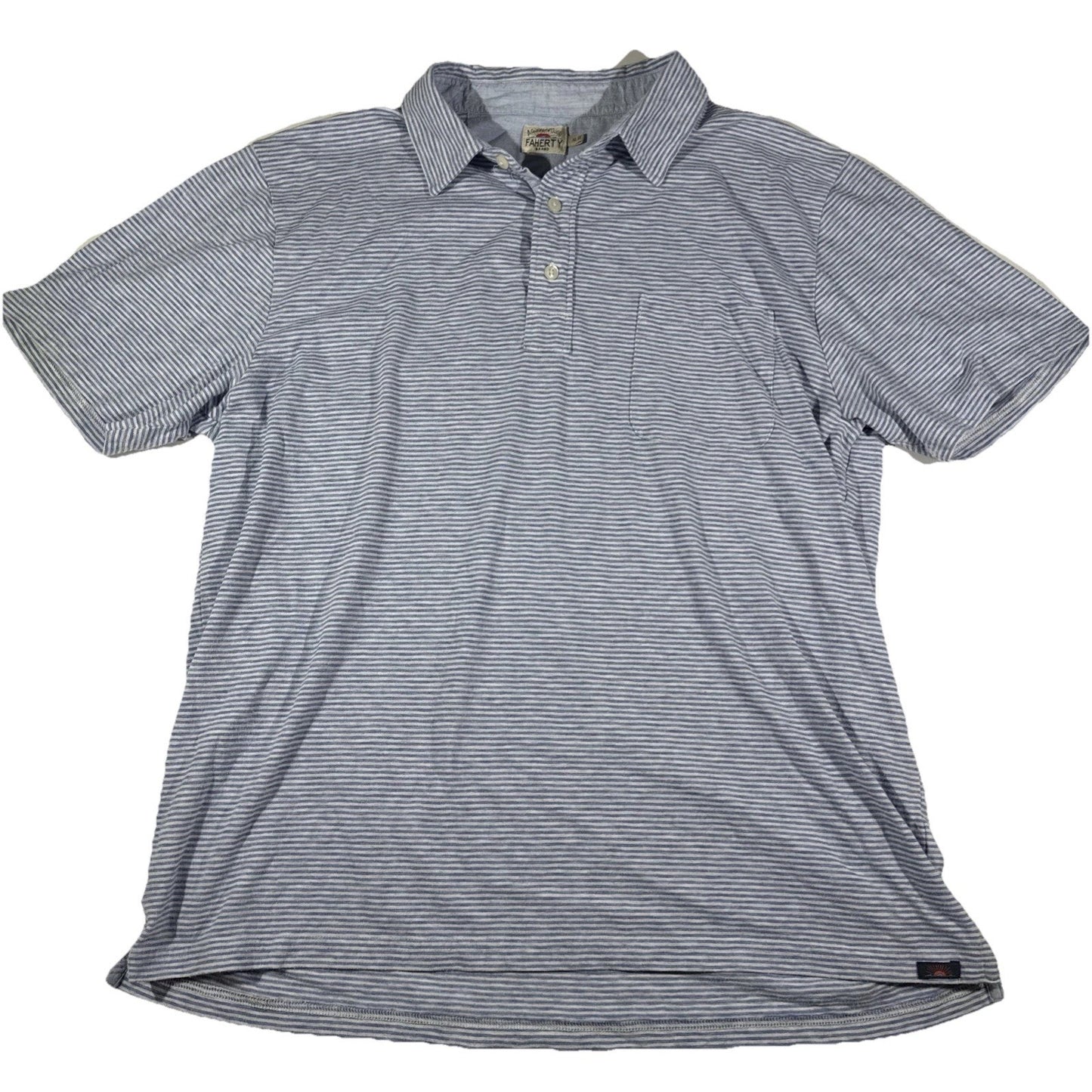 Faherty XL Men's Isle Polo Shirt Solid Short Sleeve Shirt Organic Cotton