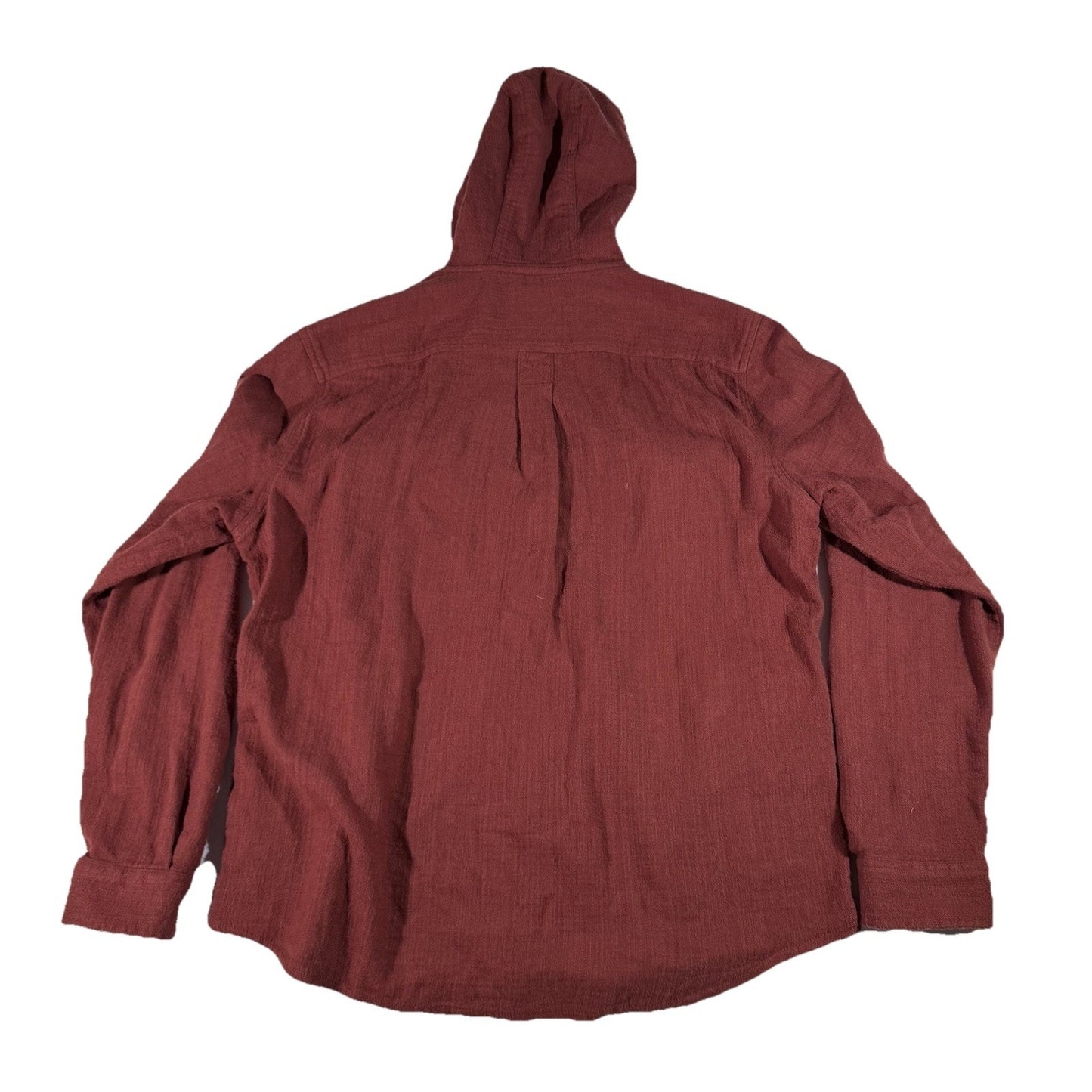 LL Bean Jacket Mens L Orange Full Zip Slightly Fitted Performance Hooded Shirt