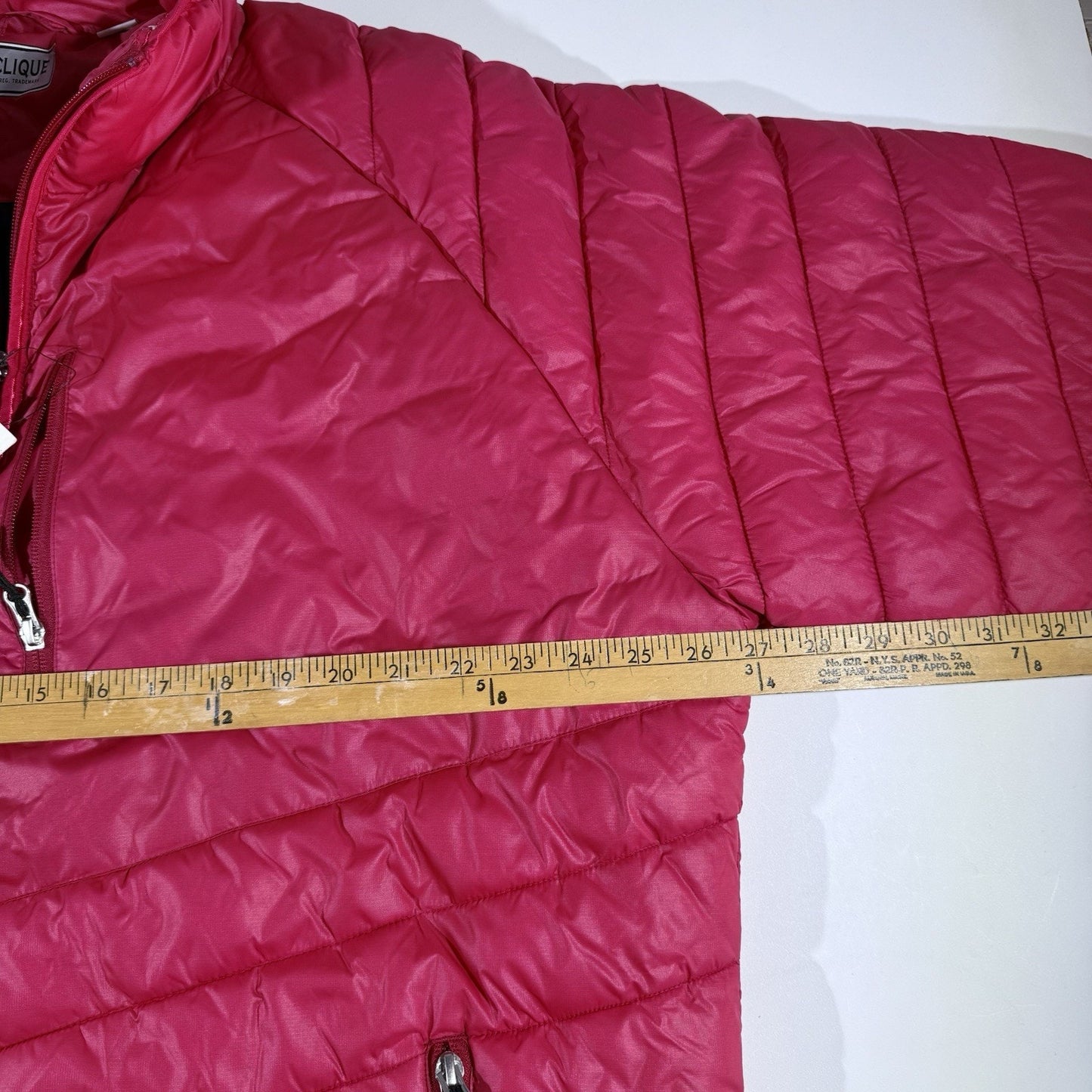 CLIQUE Mens Red Hooded Puffer Jacket XXXL NEW With Tags