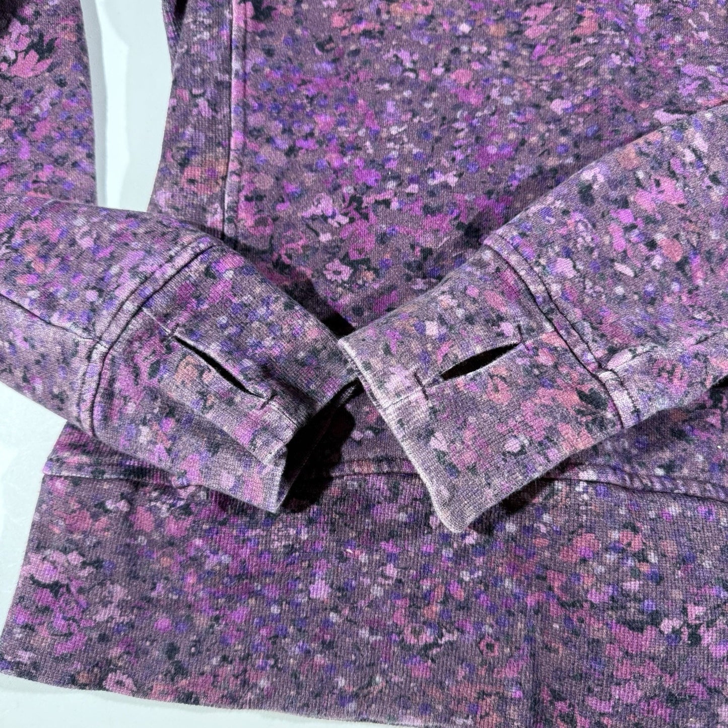 RARE Lululemon Scuba Hoodie II Women’s 12 Purple Floral Spritz Print Zip Jacket