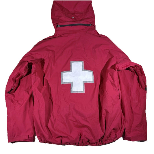 Patagonia Ski Patrol Jacket Mens XL Red Black Cross Rescue Shell Coat (See Pics)
