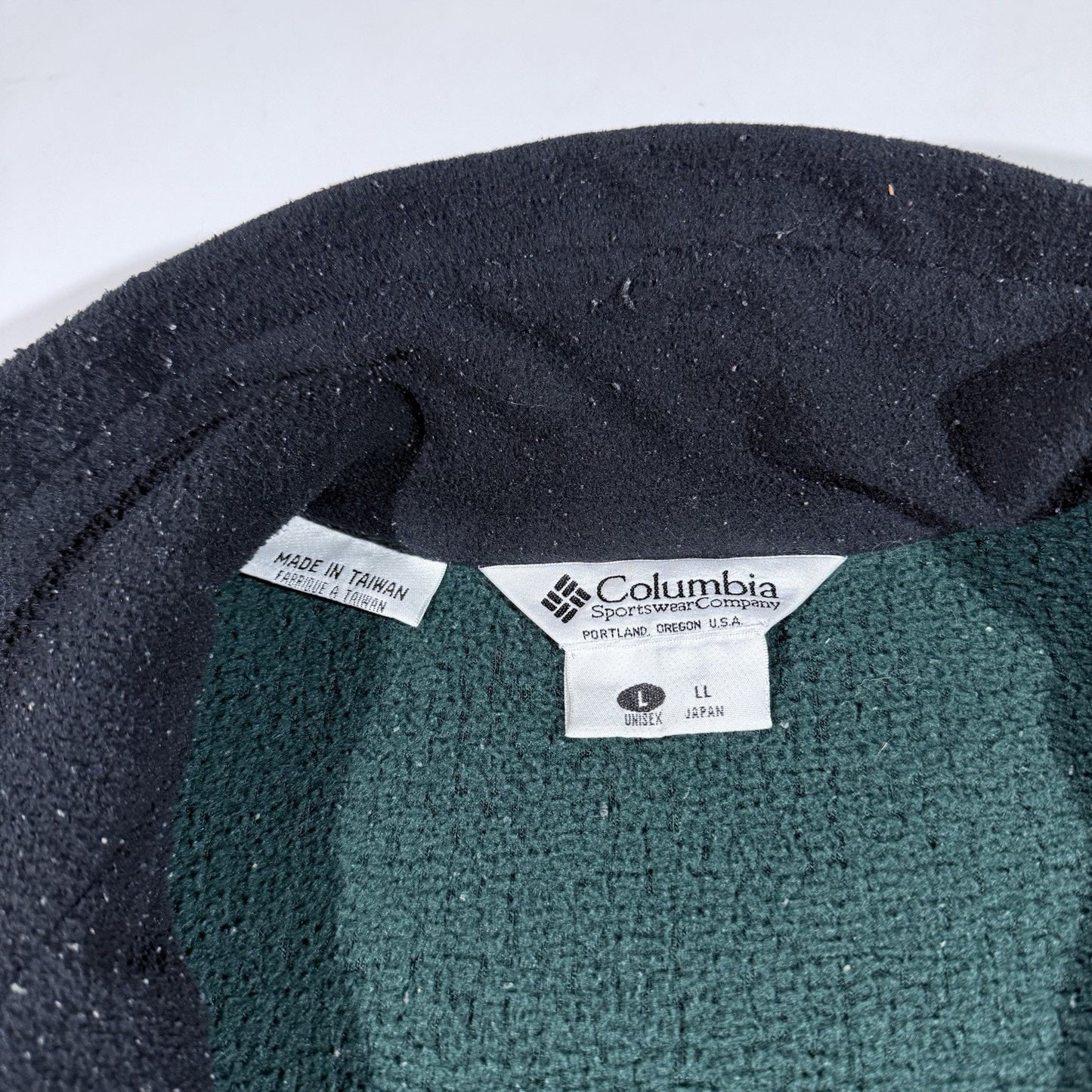 Columbia Titanium Fleece Pullover Unisex L Green Vintage 1/2 Zip Made Taiwan