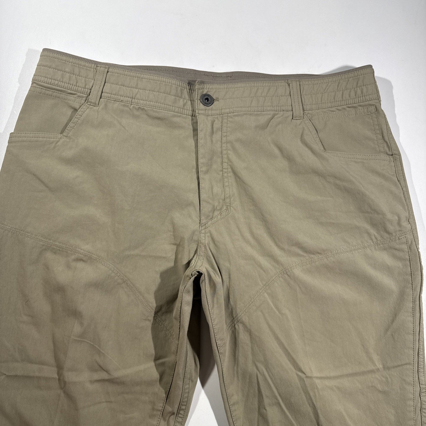 Kuhl Free Radikl Pants Mens 40/32 Tan Elastic Waist Outdoor Hiking Performance