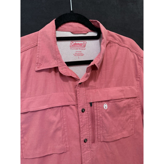 Coleman Shirt Men's size L Coral Vented Camping Fishing Outdoor Hiking shirt red
