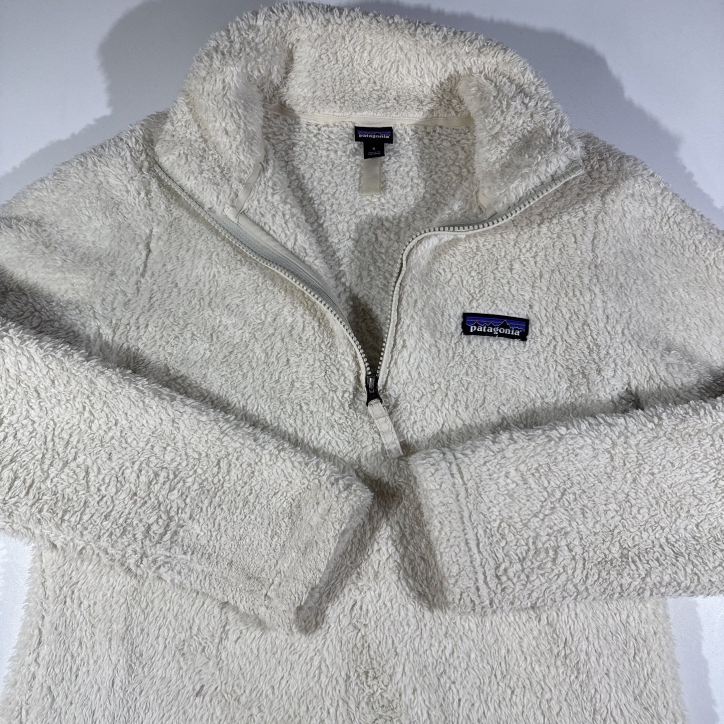 Patagonia Los Gatos Women Size Small White Fleece 1/4 Zip Pullover STY25235FA19
