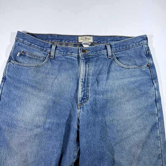 L.L. Bean Classic Fit Flannel Lined Jeans Men’s 42x29 Blue Denim