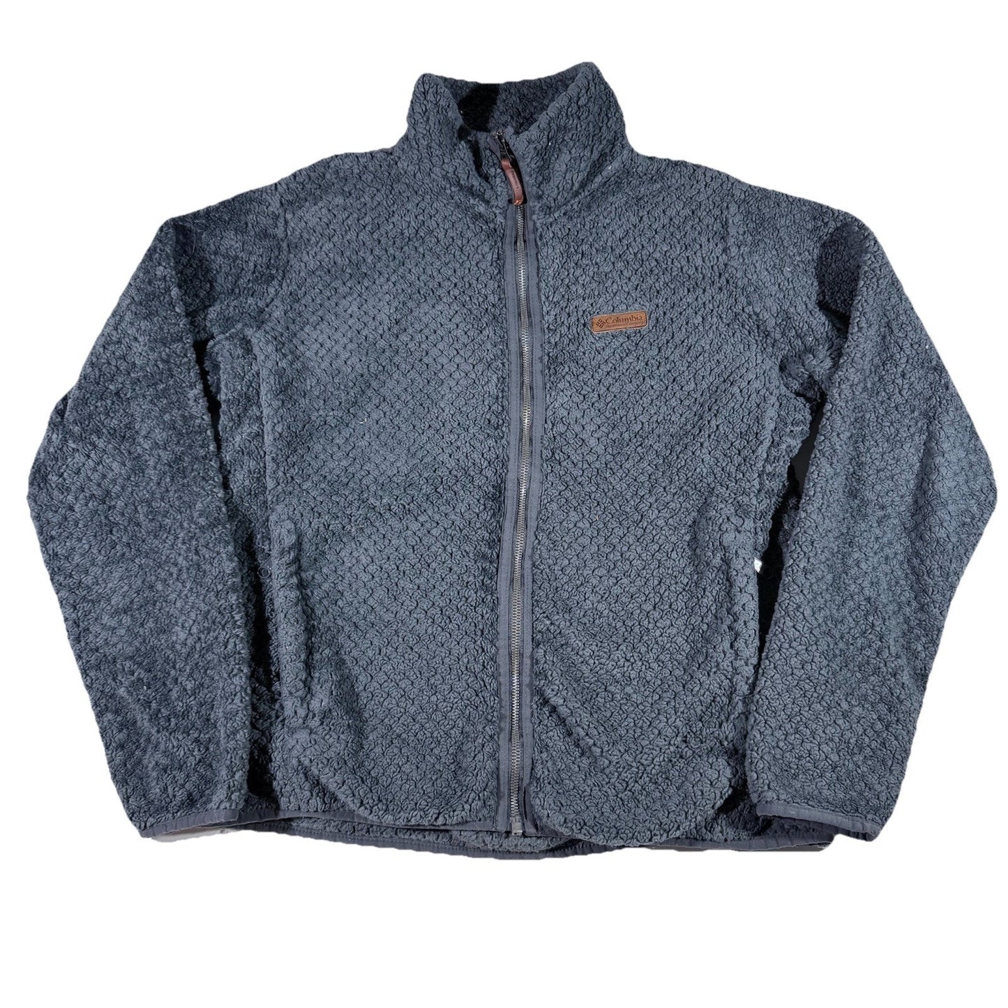 Columbia Fireside Plush Sherpa Fleece Jacket Women’s Large Gray Full Zip Soft