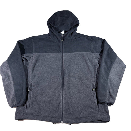 Columbia Men’s Fleece Hoodie Jacket XL Full Zip Gray Black Warm Softshell