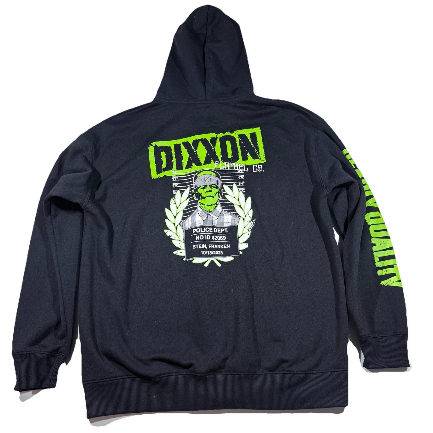 Dixxon Hoodie XL Deadly Quality Zip Up Frankenstein Graphic Black Sweatshirt