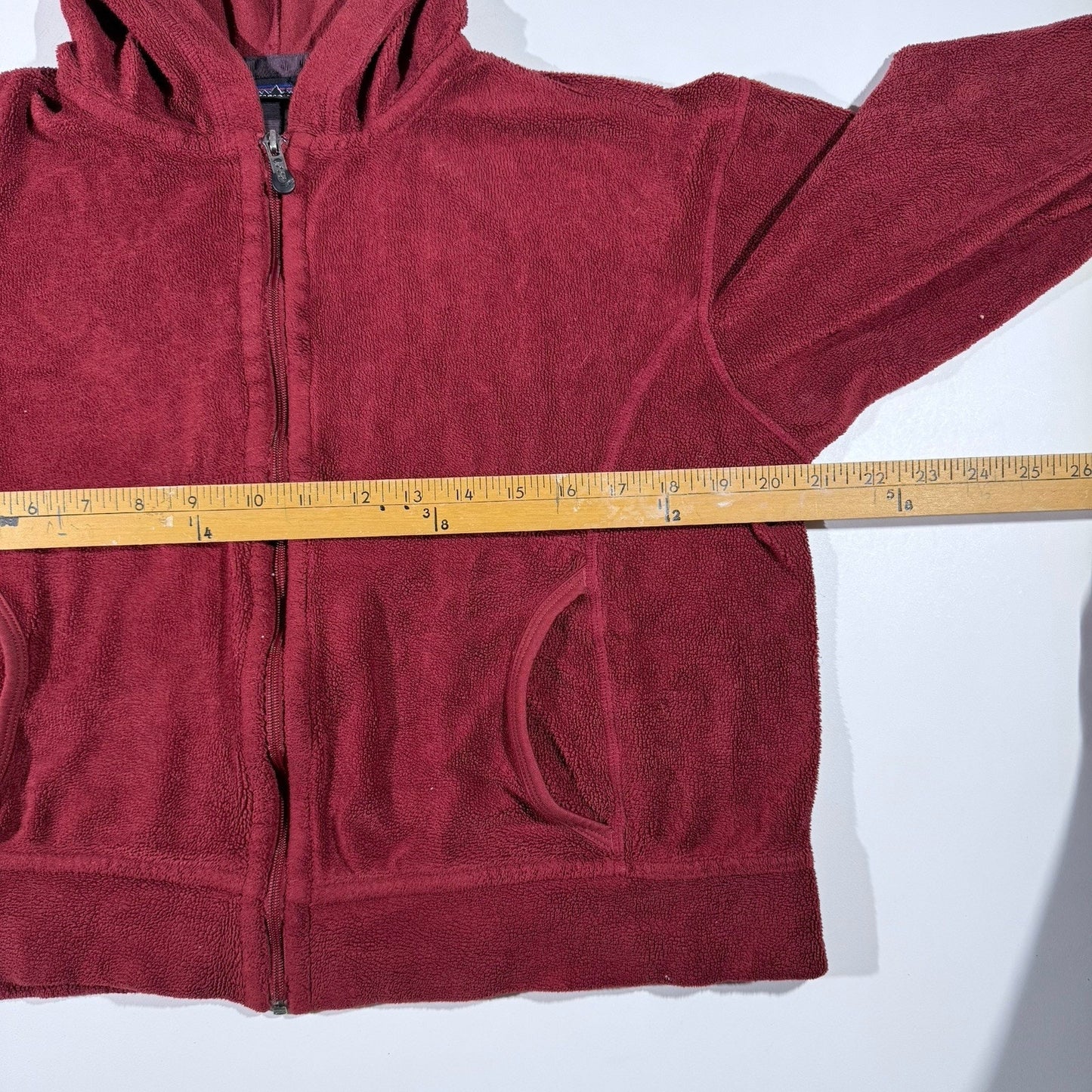 Patagonia Rhythm Fleece Hoodie Womens Medium Red Full Zip Jacket Sweater