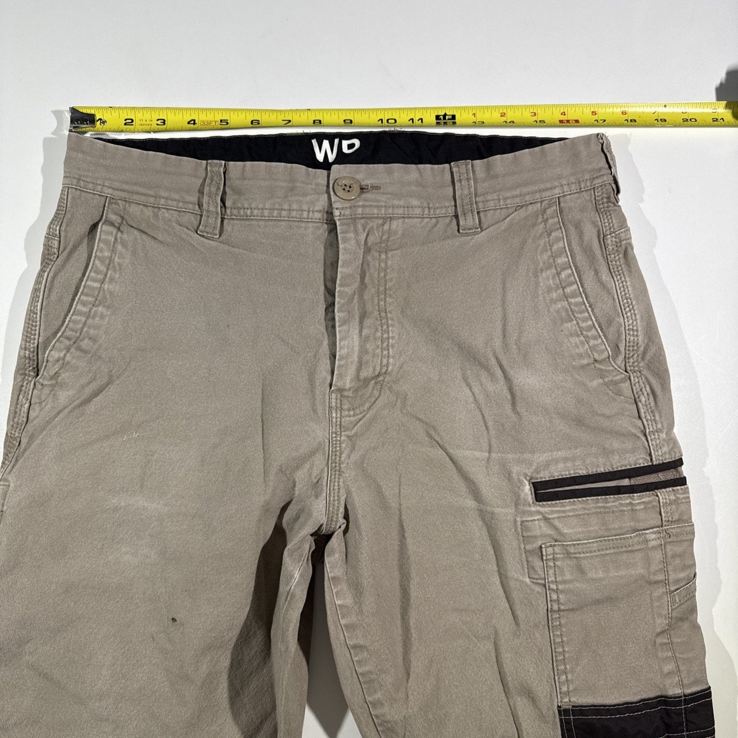 FXD Men's Cargo Tan Beige Work Pants WP4 34x30 Tradie Elastic Cuff Pockets