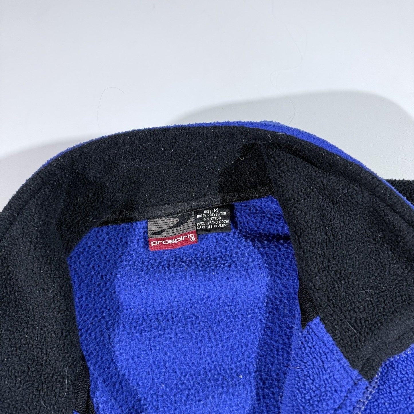 ProSpirit Y2K Fleece Pullover Men’s Medium 1/4 Zip Blue Black Vintage 90s Jacket