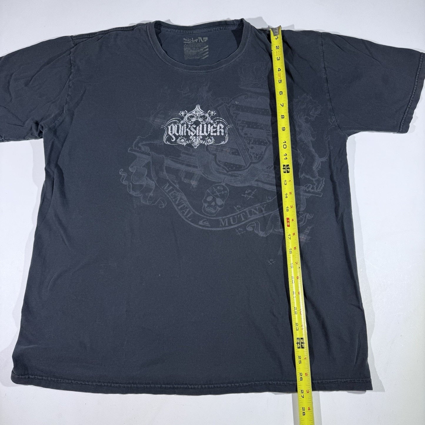 Vintage Y2K Quicksilver Spellout Shirt Size XLarge Black Skate Surf VTG