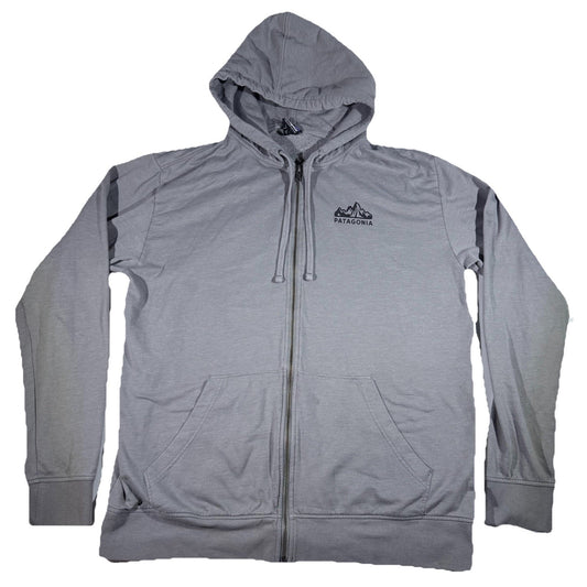 Patagonia 1973 Hoodie Sweatshirt Zip Up Pockets Gray Organic Cotton Size XL