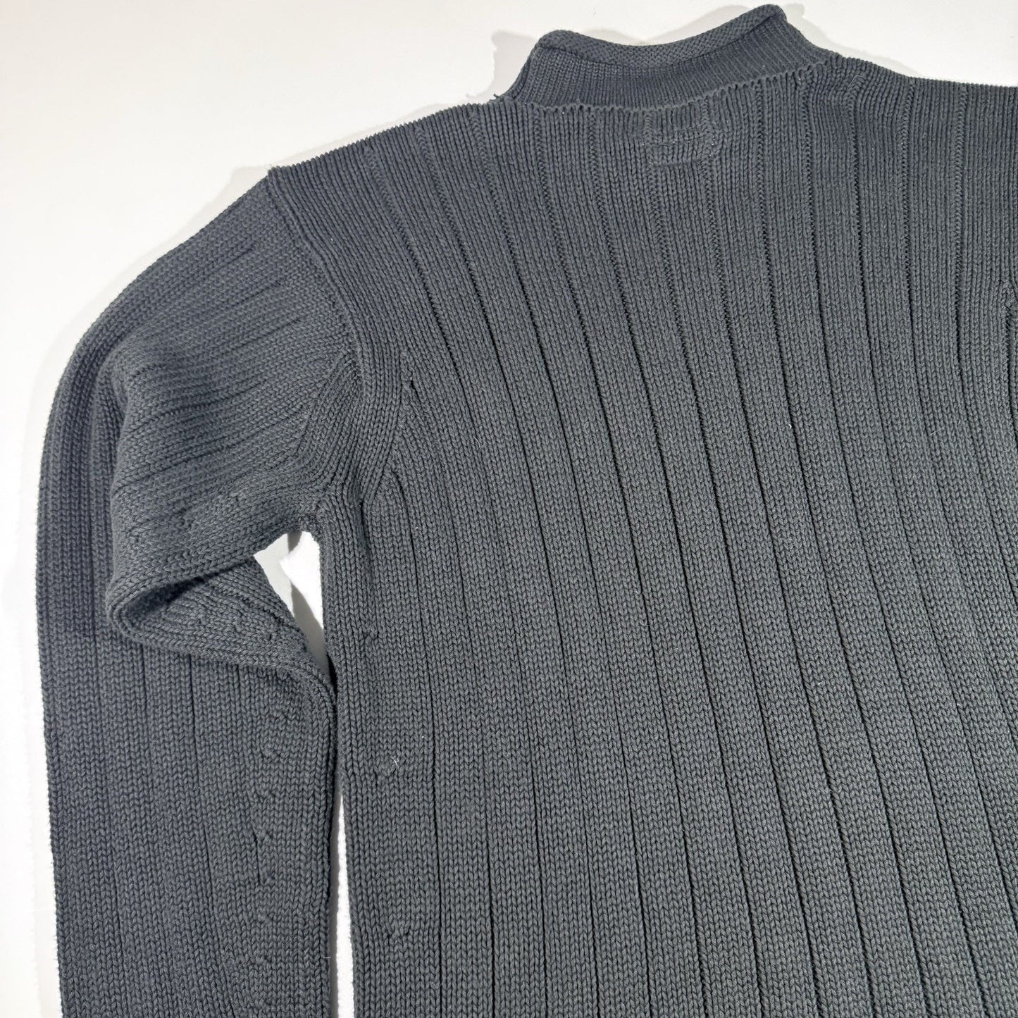 Ralph Lauren Polo Jeans Co Ribbed Mock Neck Sweater XL Black 100% Cotton VTG