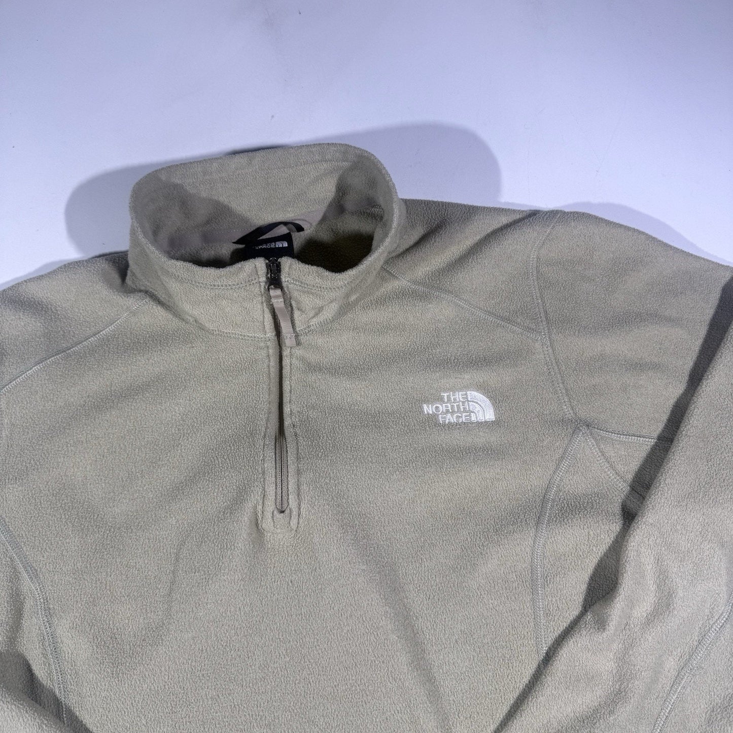 The North Face Women’s Fleece Quarter Zip Pullover L Beige Tan Outdoor Hiking