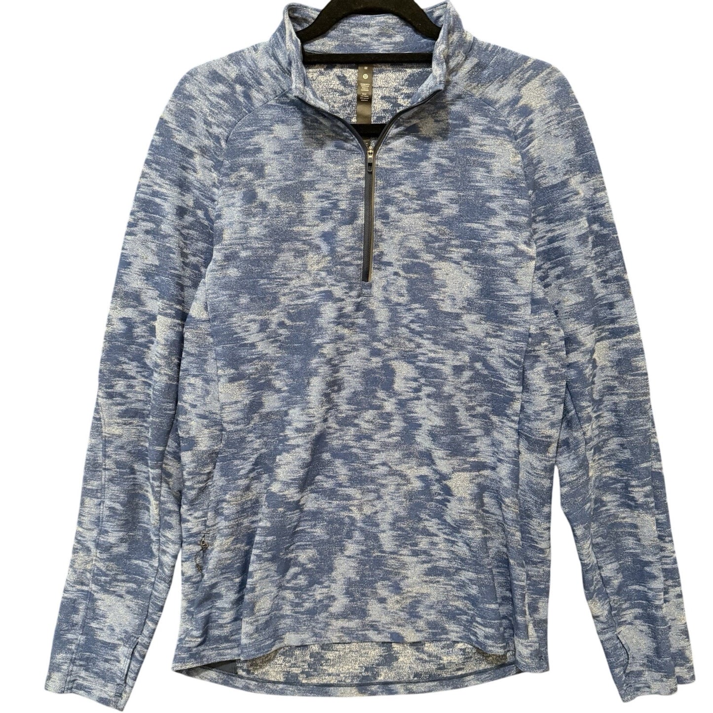 Lululemon Surge Warm Quarter Zip Fleece Pullover Blue Camo Men’s Size Medium