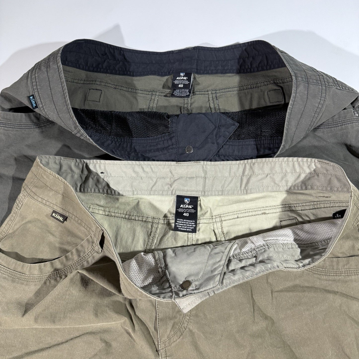 KUHL Men’s Radikl Shorts Lot 2 Pair Size 40 Khaki & Dark Gray Hiking Outdoor