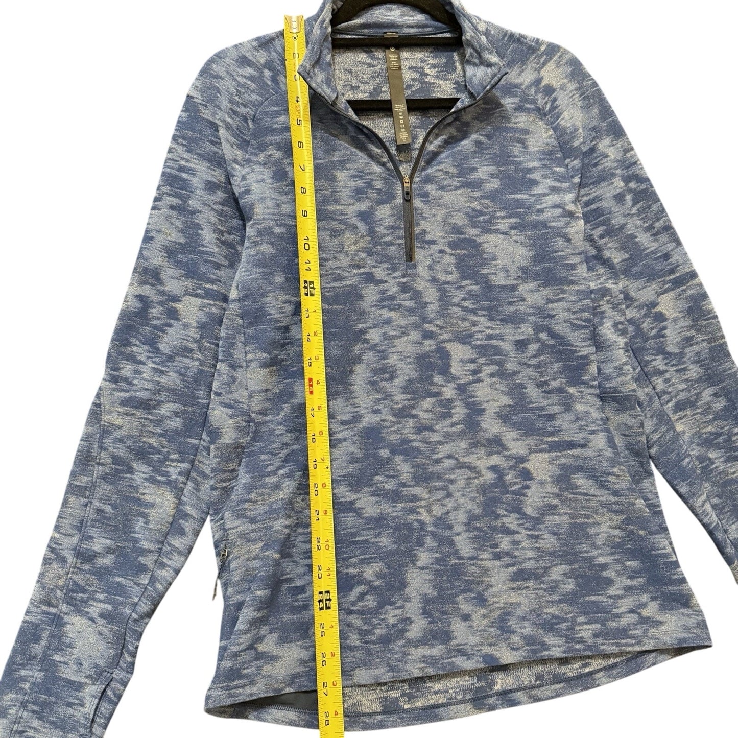 Lululemon Surge Warm Quarter Zip Fleece Pullover Blue Camo Men’s Size Medium