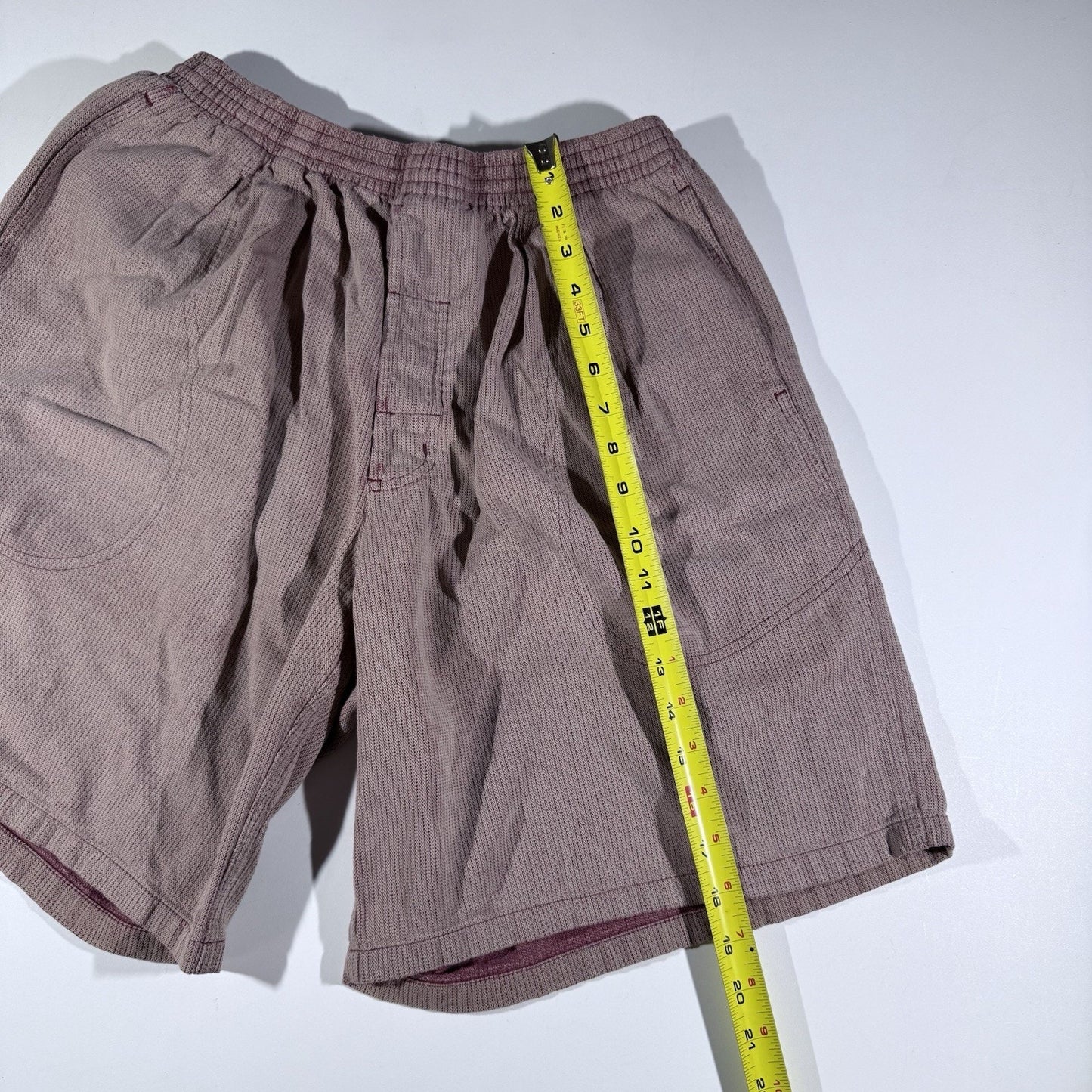 Vintage Patagonia Men’s Large Waffle Weave Cotton Shorts USA Made Mauve Red