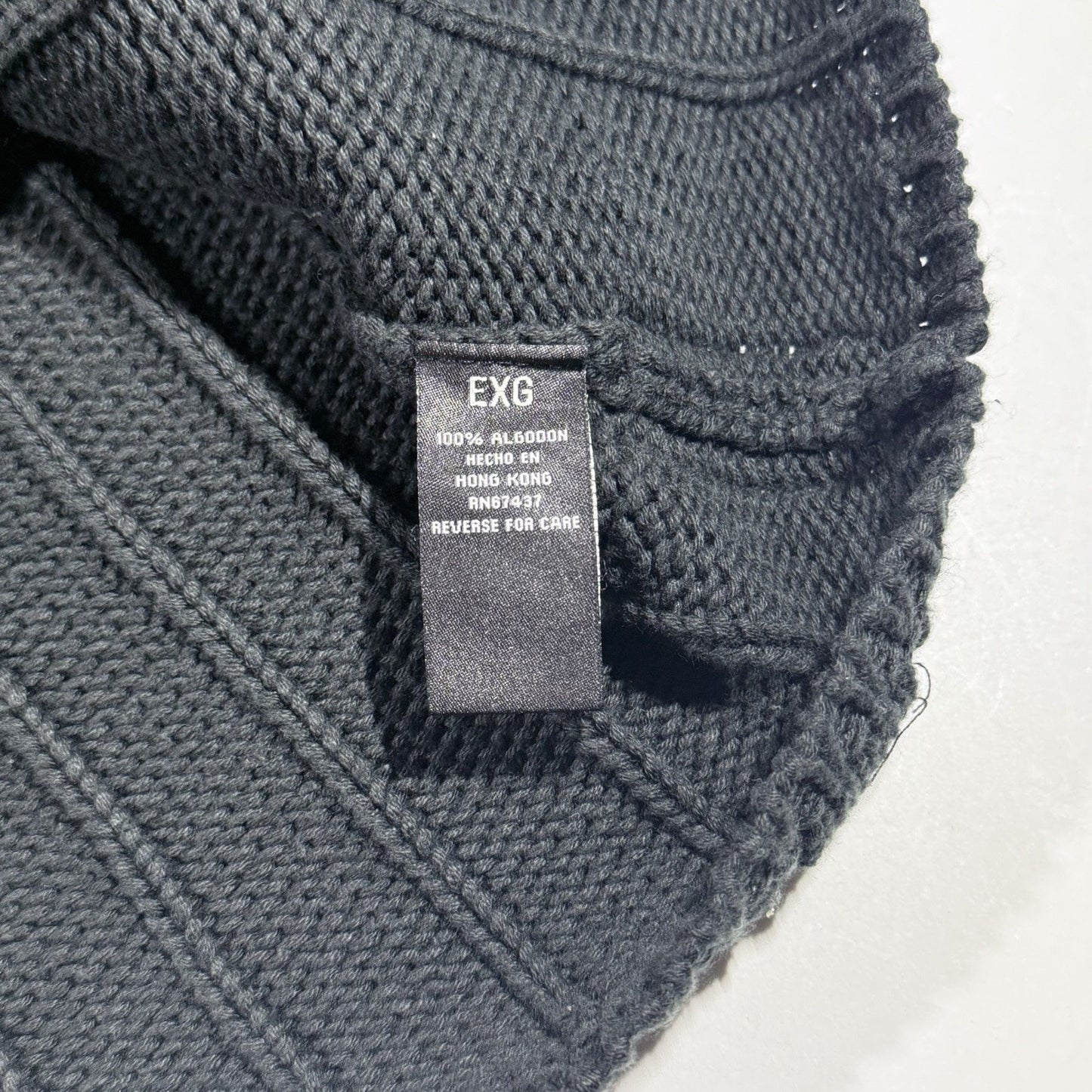 Ralph Lauren Polo Jeans Co Ribbed Mock Neck Sweater XL Black 100% Cotton VTG