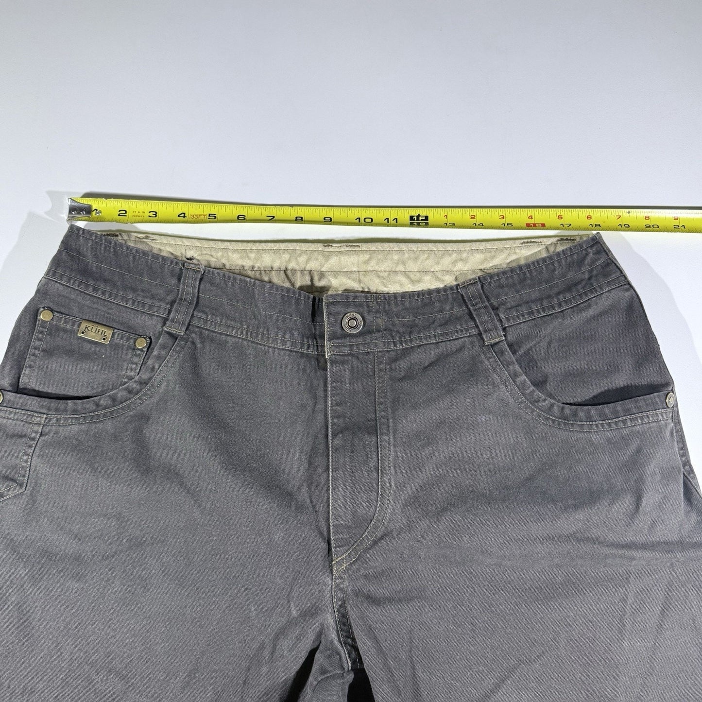 KÜHL Radikl Shorts Men’s 38 Gray Cotton Blend Outdoor Hiking Style 5216