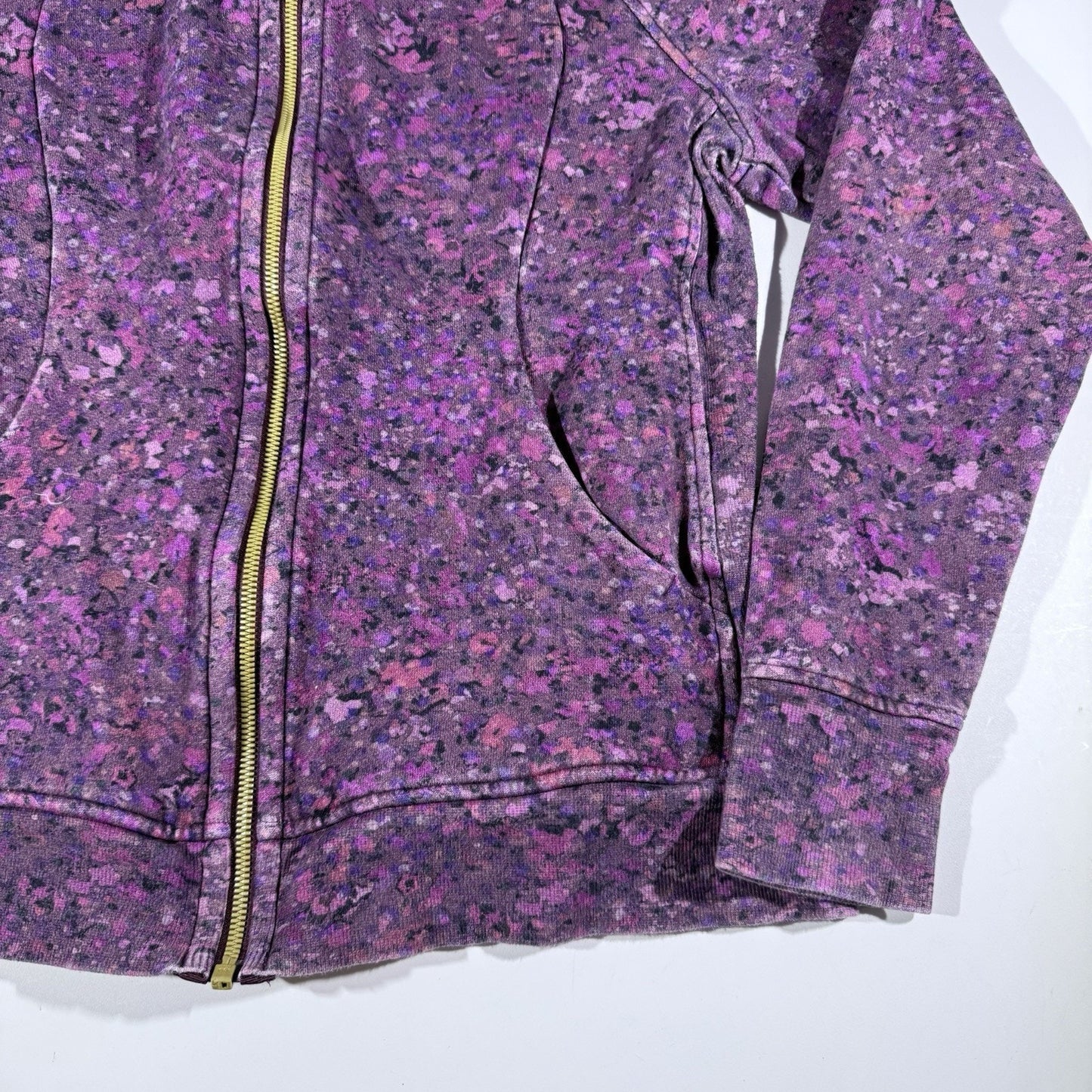 RARE Lululemon Scuba Hoodie II Women’s 12 Purple Floral Spritz Print Zip Jacket