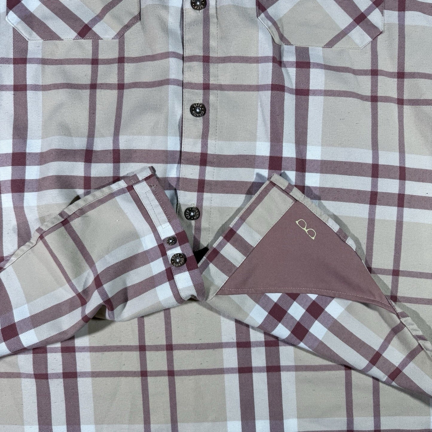 Dixxon The Burleigh Flannel Sleeveless Cut Off Shirt Men’s 2XT Beige Plaid Dtech