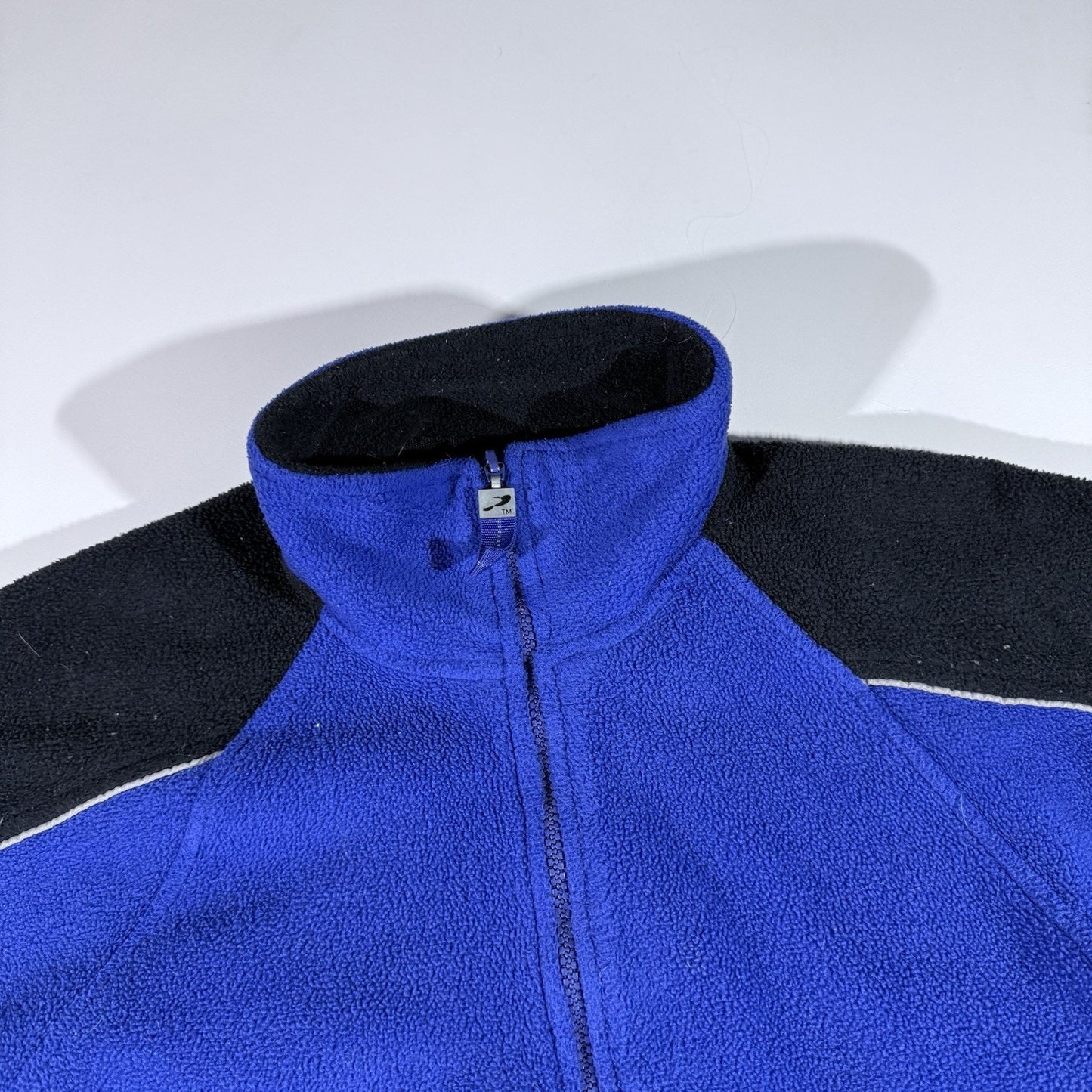 ProSpirit Y2K Fleece Pullover Men’s Medium 1/4 Zip Blue Black Vintage 90s Jacket