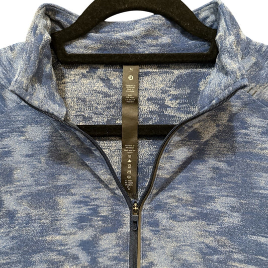 Lululemon Surge Warm Quarter Zip Fleece Pullover Blue Camo Men’s Size Medium