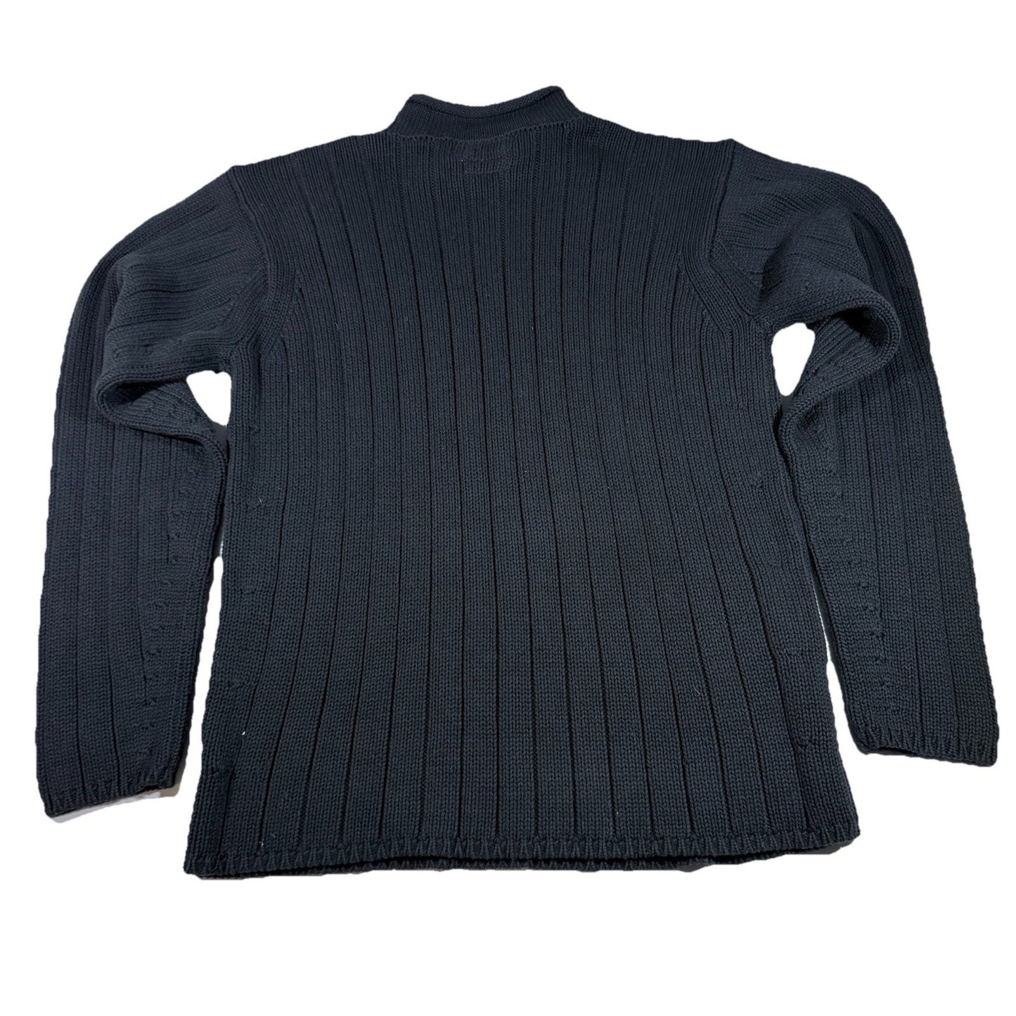 Ralph Lauren Polo Jeans Co Ribbed Mock Neck Sweater XL Black 100% Cotton VTG