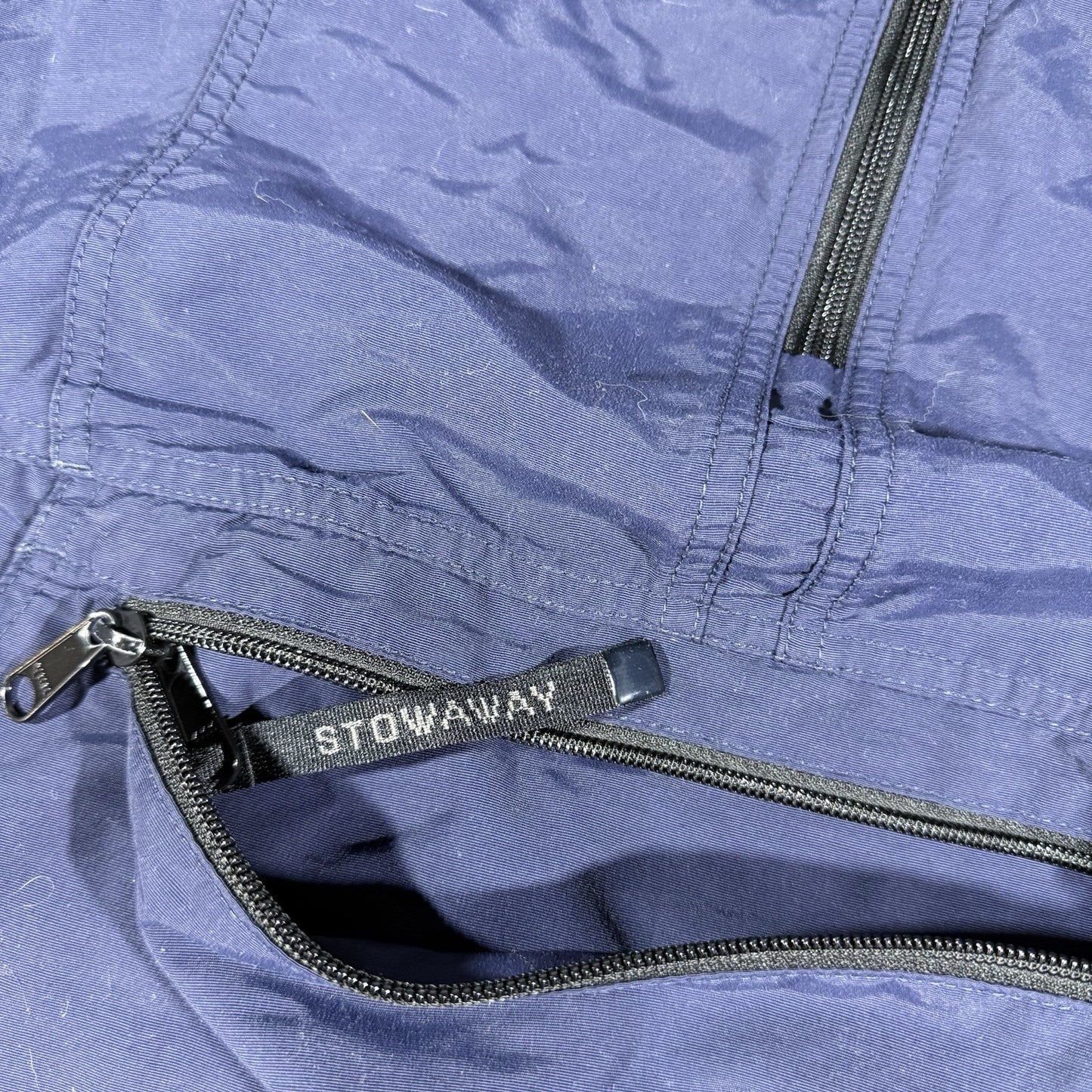 L.L.Bean Stowaway Anorak Windbreaker Jacket Blue Hooded Pullover Men’s L