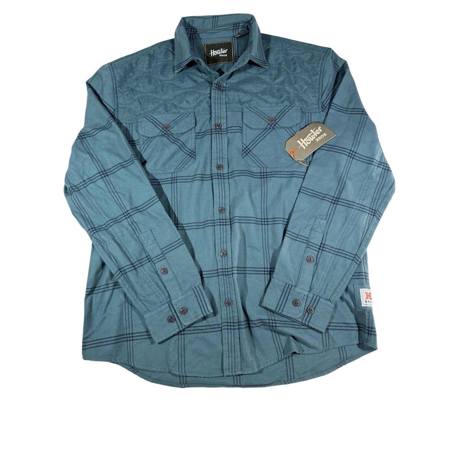 Howler Bros Quintana Flannel Shirt Jacket Quilted Plaid Shacket Teak Size Large