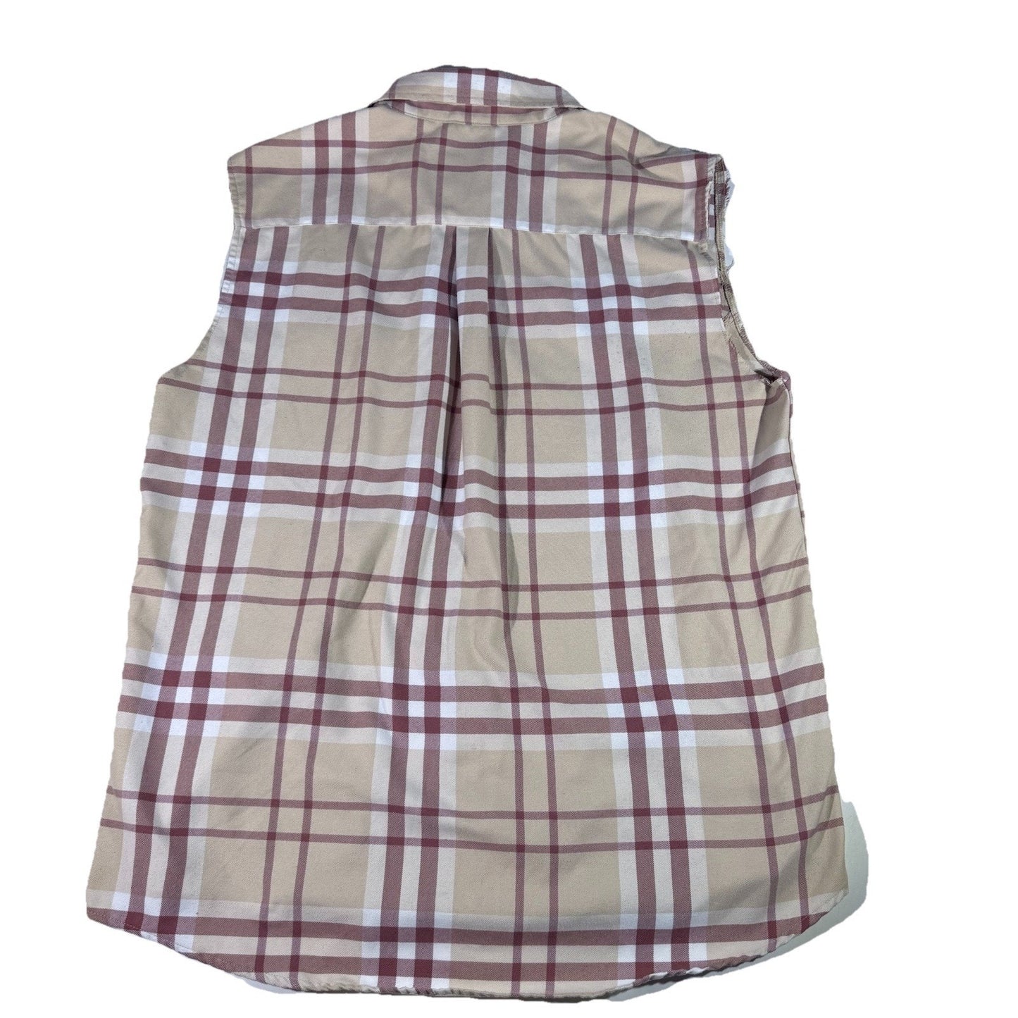 Dixxon The Burleigh Flannel Sleeveless Cut Off Shirt Men’s 2XT Beige Plaid Dtech