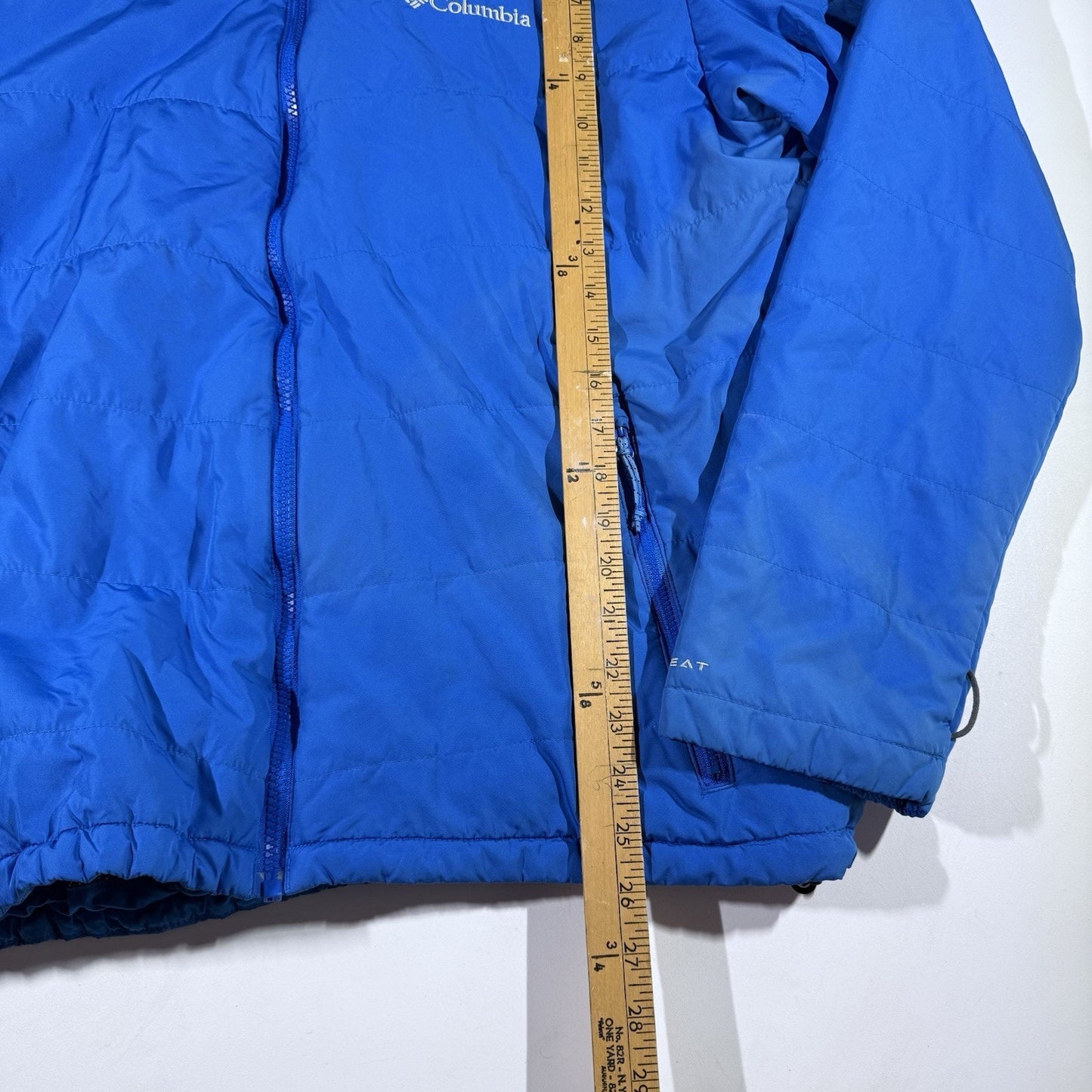 Columbia Omni-Heat Insulated Puffer Jacket Men’s Large Blue Full Zip Winter Coat