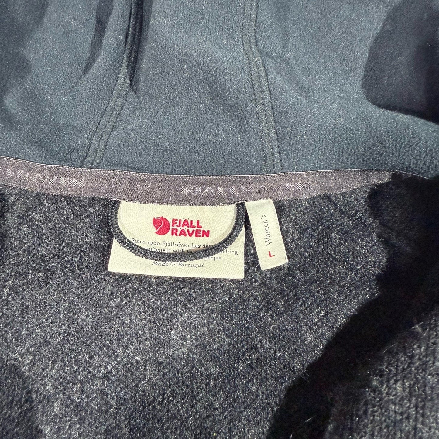 Fjallraven Kaitum Fleece Jacket Women’s Large Green Full Zip Hooded Wool Blend